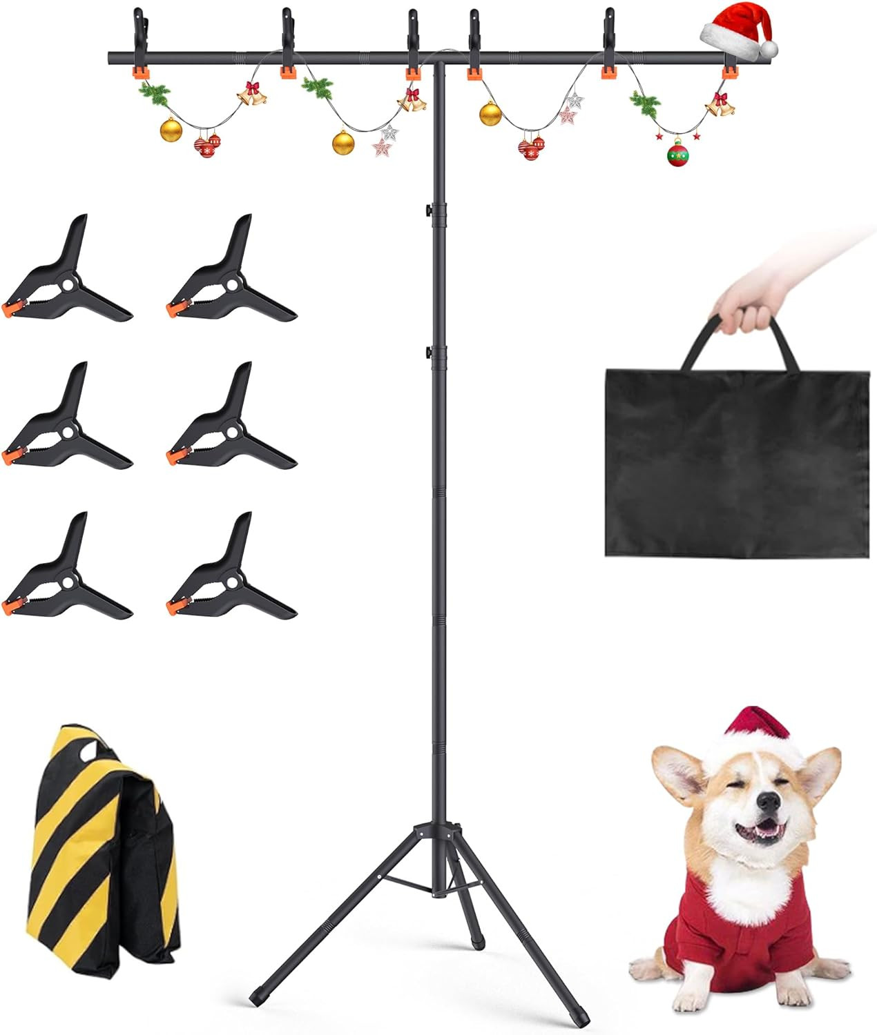 Adjustable Portable T-Shape Backdrop Stand Kit for Photography and Videography
