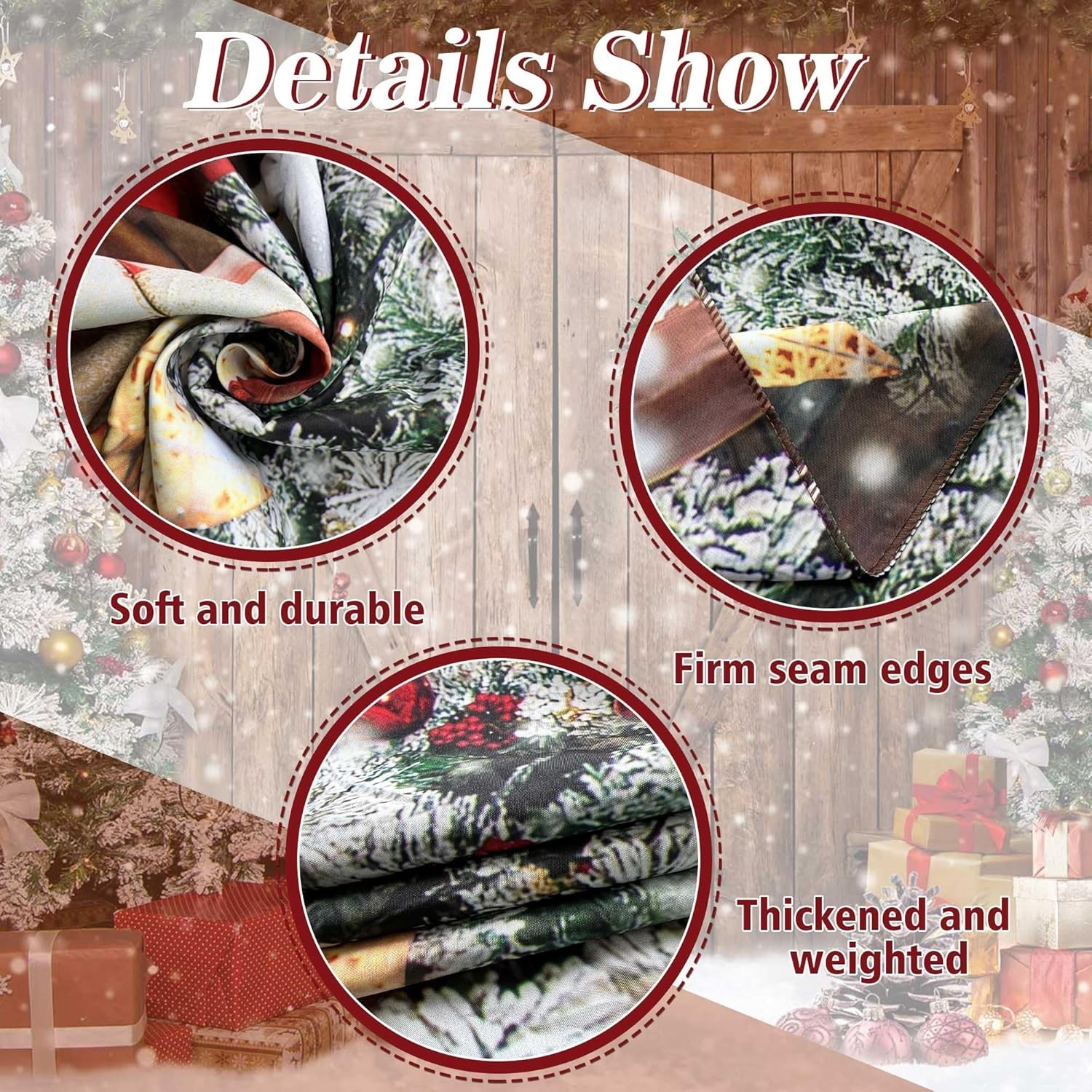Easy-Care 8x6FT Holiday Backdrop – Polyester Winter Scene for Events & Photos
