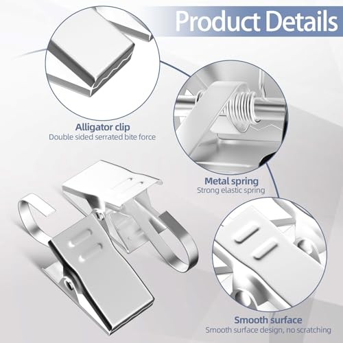 Small Curtain Hooks for Drapes, Stainless Steel Curtain Rod Hooks S Hooks for