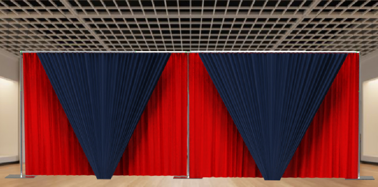 DOUBLE CROSSBAR ADJUSTABLE QUICK BACKDROP KIT 10FT x 20FT PIPE WITHOUT DRAPE