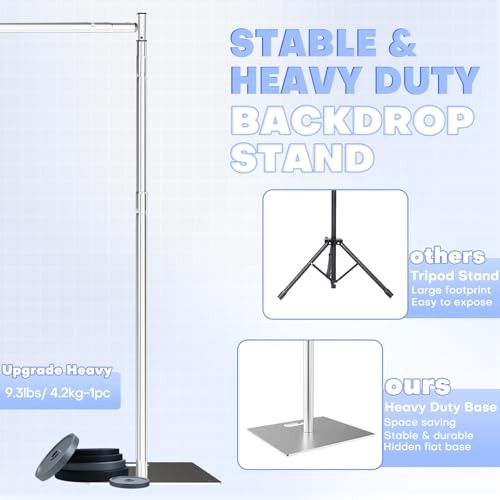 10×10 ft Pipe and Drape Backdrop Stand Kit Heavy Duty 10 x 10 FT Silver