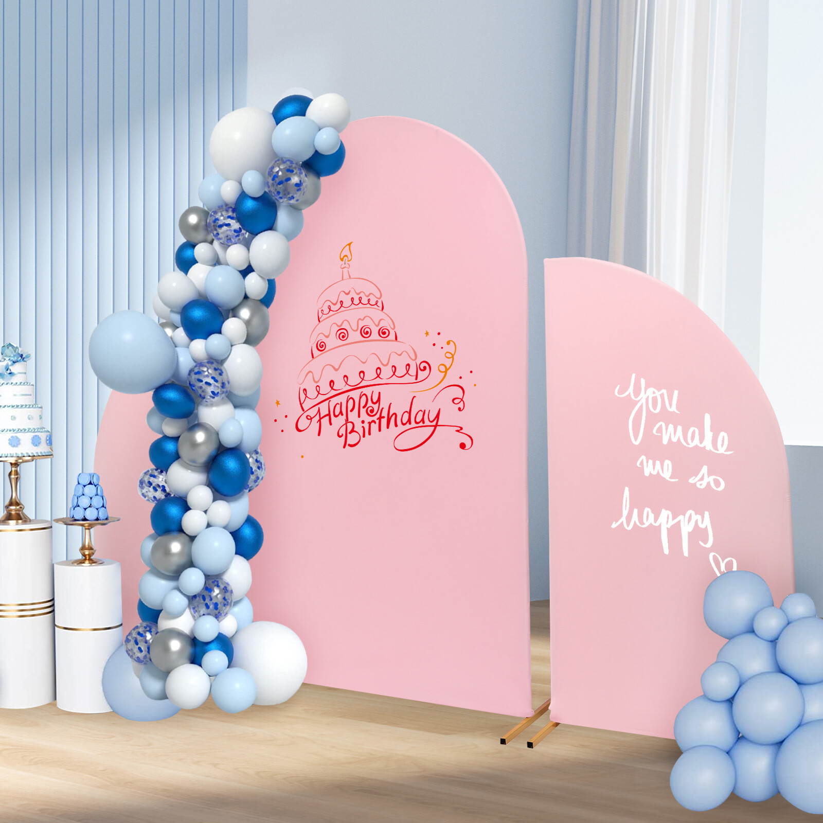 Pink Gold Wedding Arch Backdrop Stand Set Carbon Steel Ceremony Party