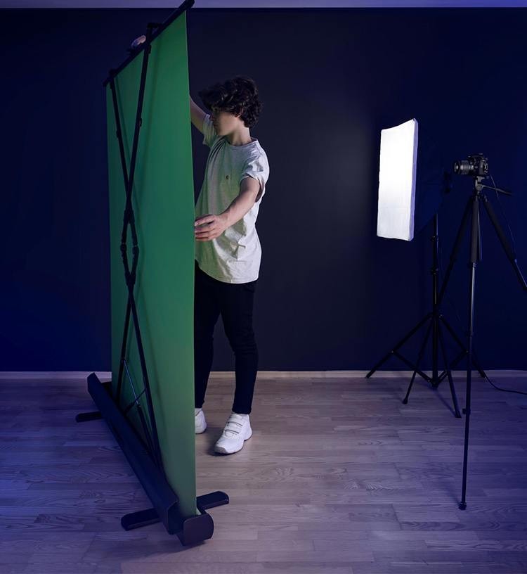Elgato Green Screen Collapsible Chromakey Backdrop Plain Green 0.5-0.9×1.0-1.9m