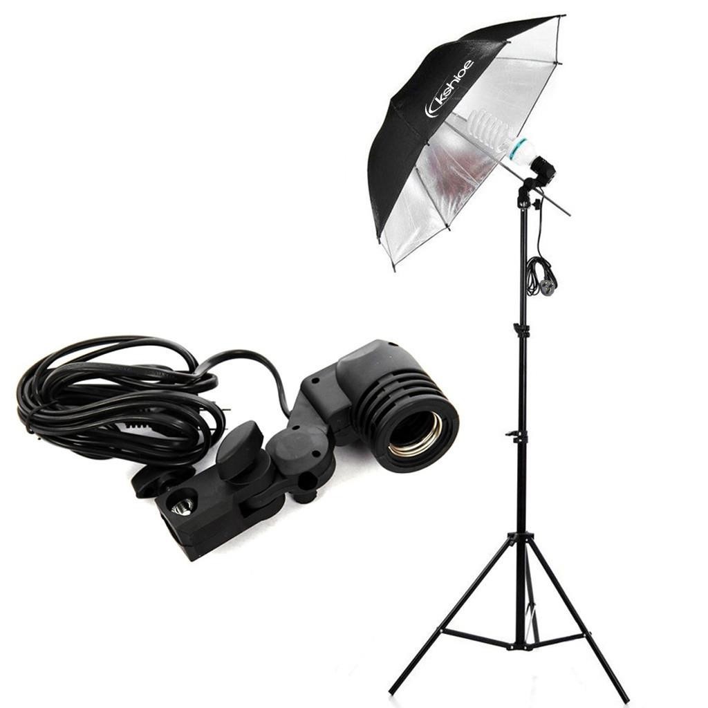 Photo Studio Photography Kit 4x Light Bulb Lighting 3 Color Backdrop Stand Set
