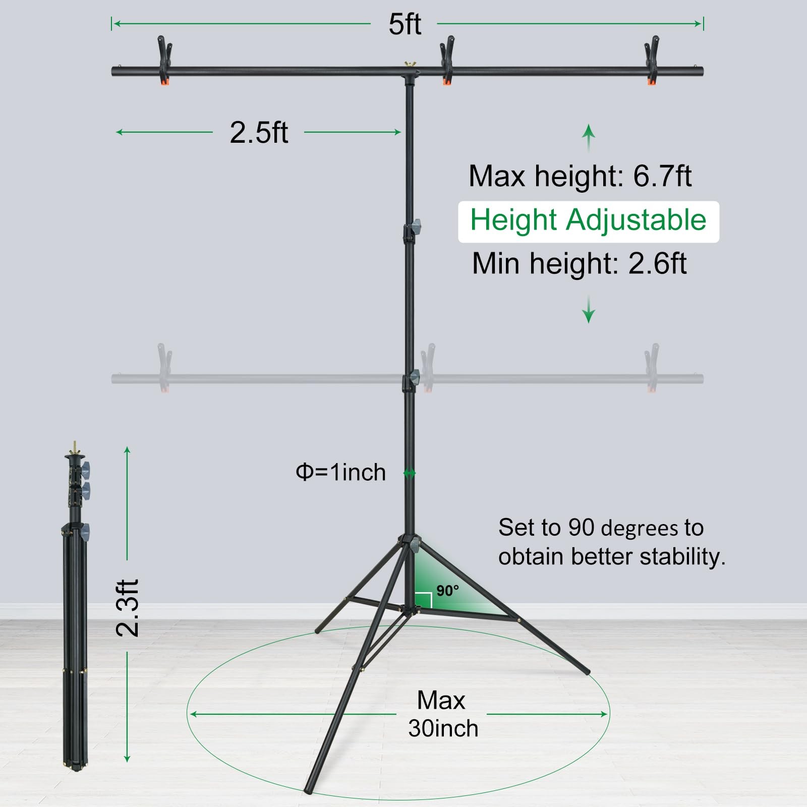 LINCO Lincostore Photo Backdrop Stand Background Backdrops Support Kit T-Shape –