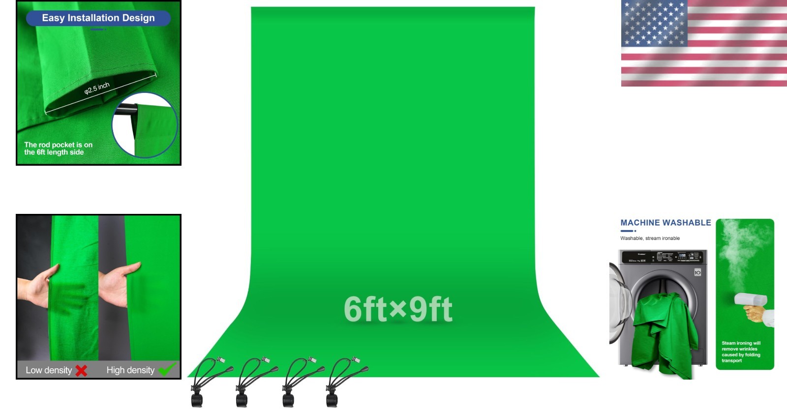 Durable 6×9 Ft Green Screen for Professional Quality Video Streaming & Shooting