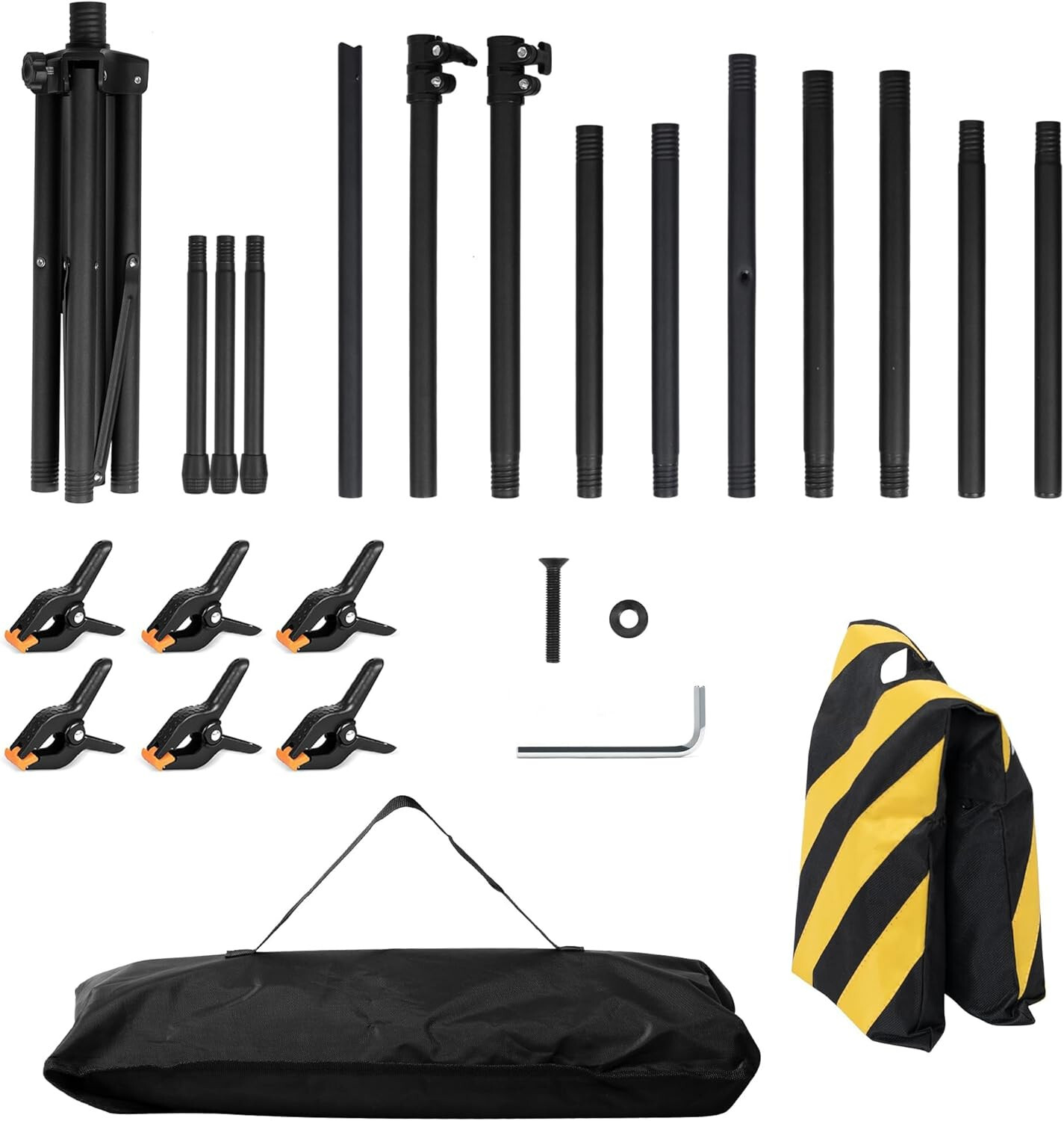 8x5ft Backdrop Stand adjustable background stand bag clips portable photo kit