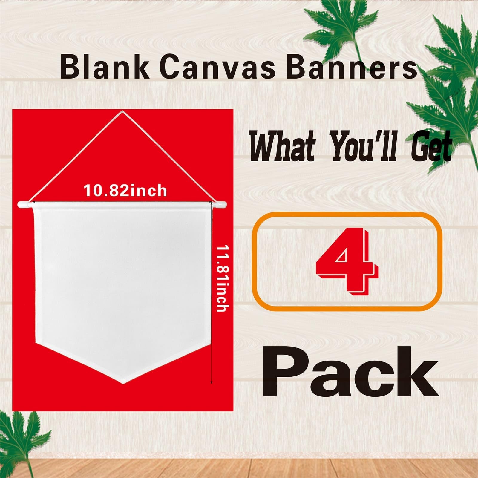 4pcs Blank Canvas Banners 10.82″x11.81″,12oz Fabric Canvas Wall hanging Art f…