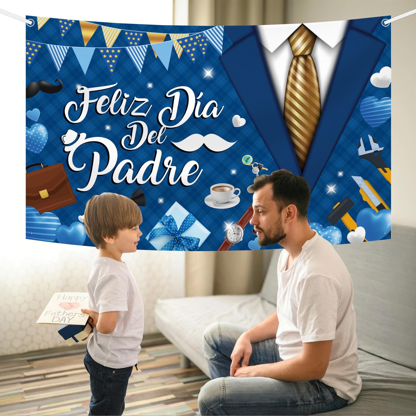 Feliz Día Del Padre Backdrop Spanish El Mejor Papá Del Mundo Party Decorations H