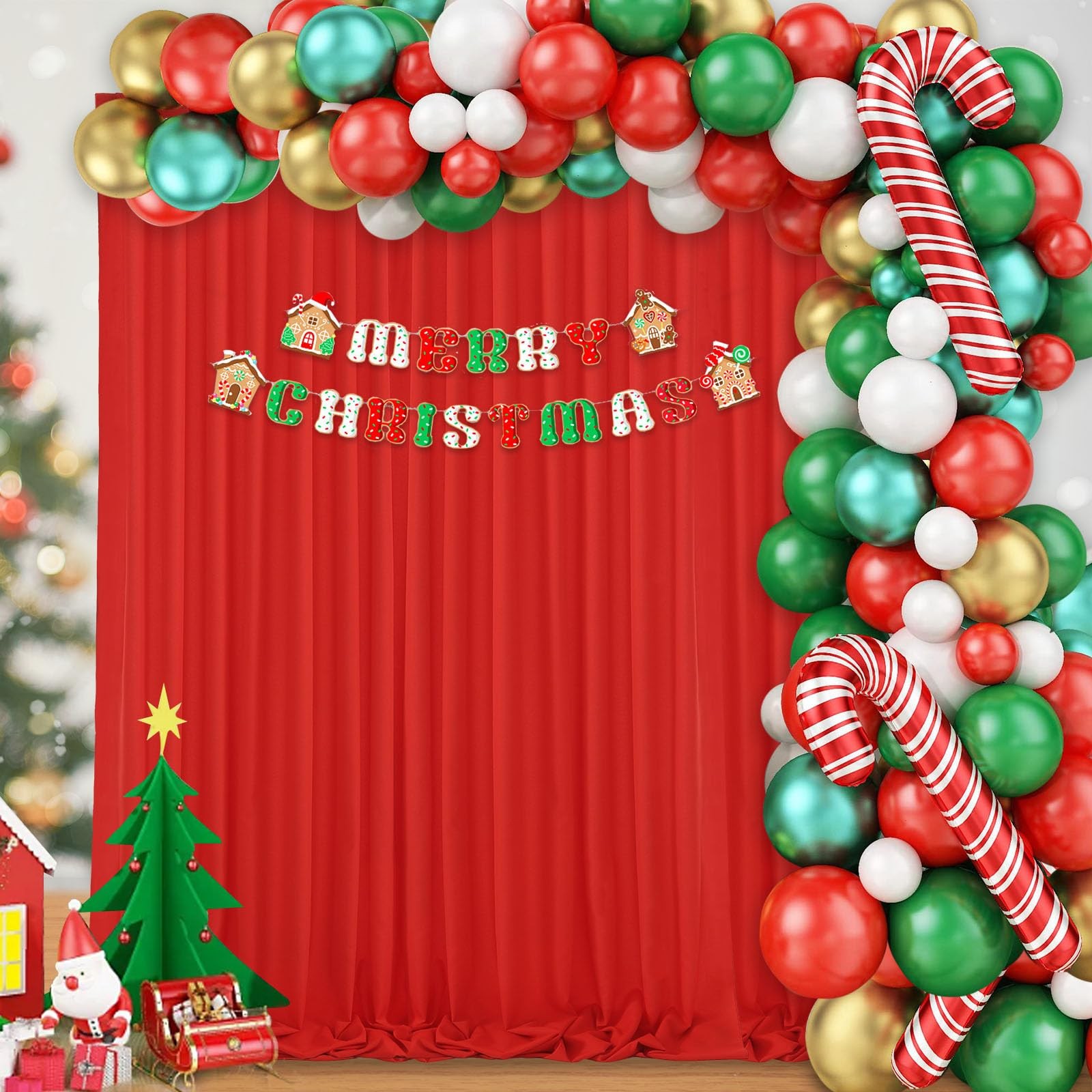 2 PCS 5x10ft Red Wrinkle Free Polyester Photography Backdrop Curtain Drapes