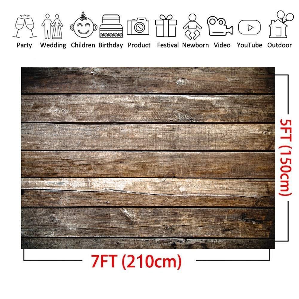 7x5ft Rustic Photography Backdrop Brown Wood Background Photo Backdrop Newbor…