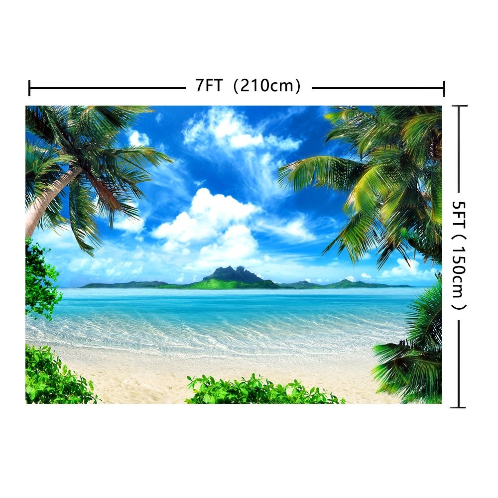 7x5ft Beach Photography Ocean Vinyl Photo Booth Wedding Party Backdrop
