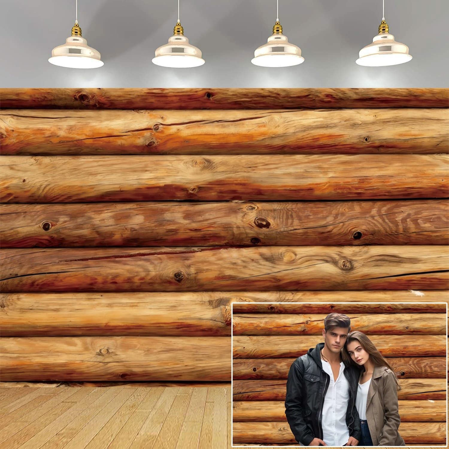 7x5ft Wooden Backdrop Brown Rustic Wood Photography Cabin Log Texture Party