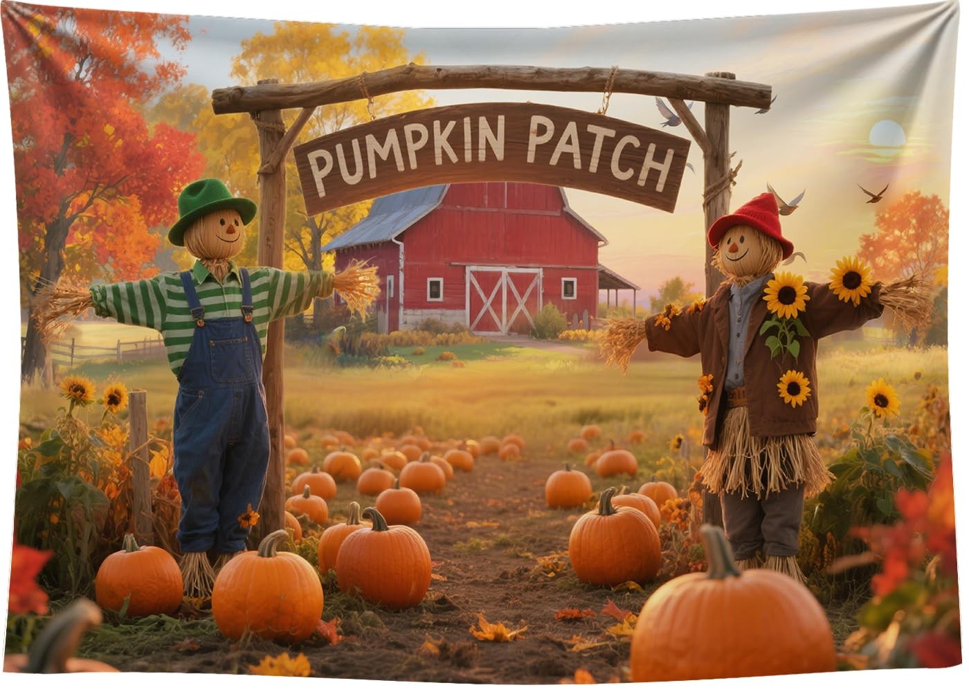 Fall Thanksgiving Backdrop 7×5 FT Pumpkin Patch Harvest Rural Background Prop