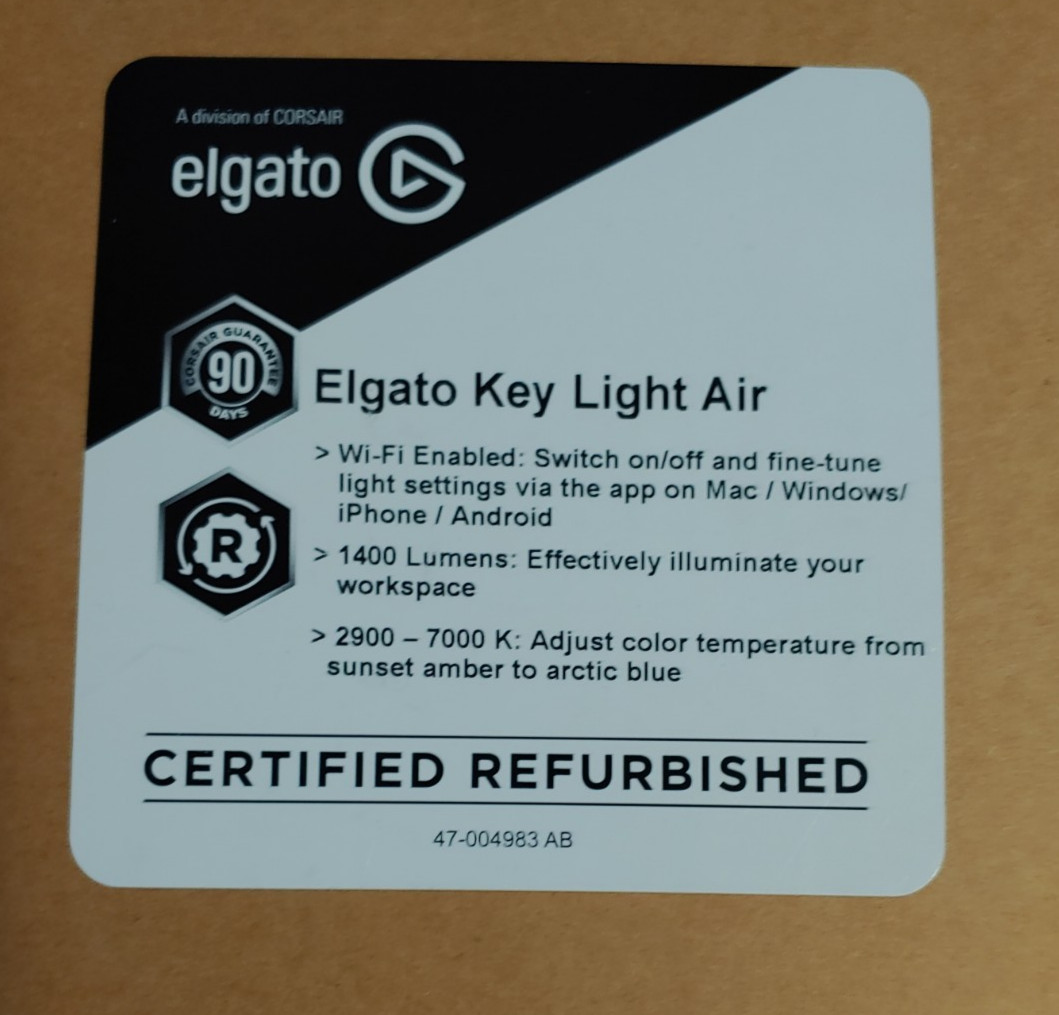 Elgato Key Light Air Professional Studio Lighting – 20LAB9901