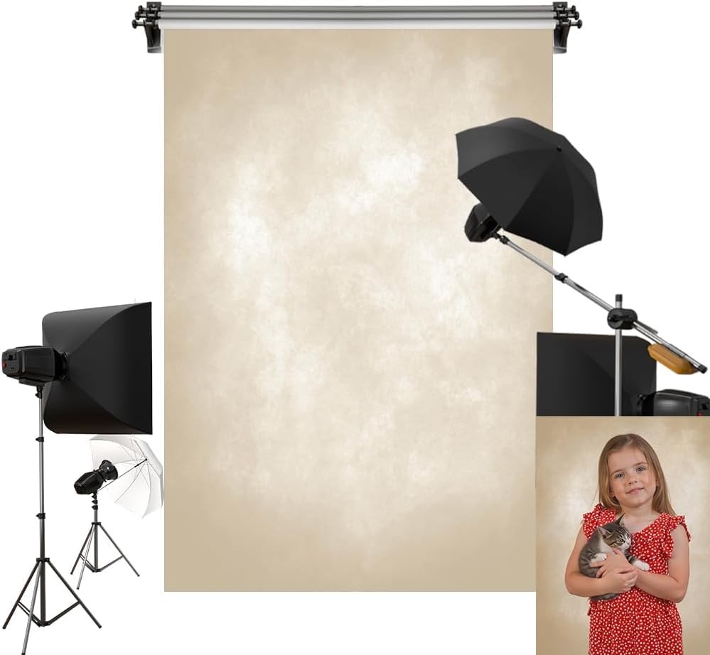 5x7ft Light Yellow Backdrop, Brown Gold Abstract, Texture, Portrait, Studio