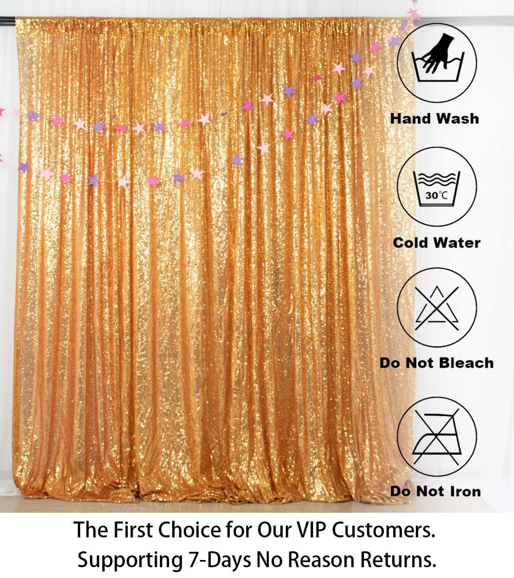 Gold Sequin Backdrop 8x10FT Photo Booth Background Christmas Curtain Decor