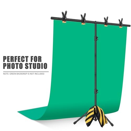 T-Shape Portable Backdrop Stand, 6.5×3.2ft Adjustable Photo Background Stand