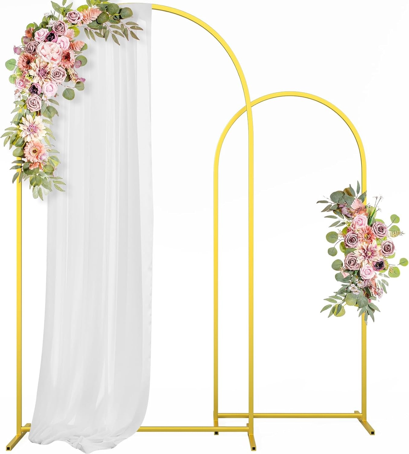 Set of 2 Metal Arch Backdrop Stand Decor for Wedding Birthday Party 6FT/7.2FT