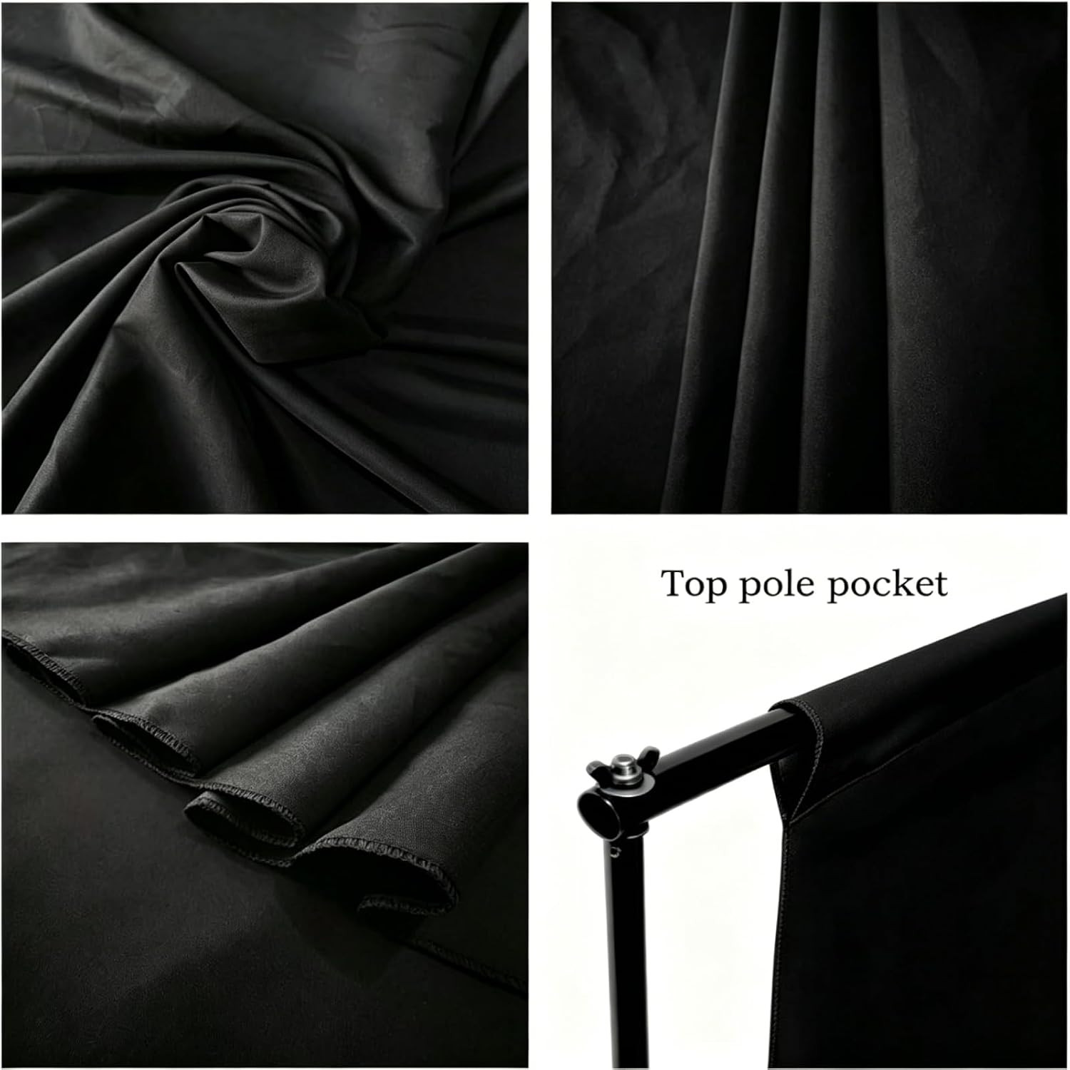 10 X 7 FT Black Backdrop Background for Photography, High Density Polyester