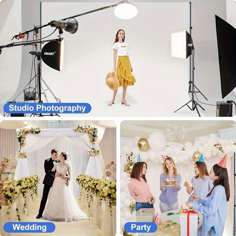 Backdrop Stand Background Stand Kit 6.5 x 6.5 ft for Party & Photo Studio + Case