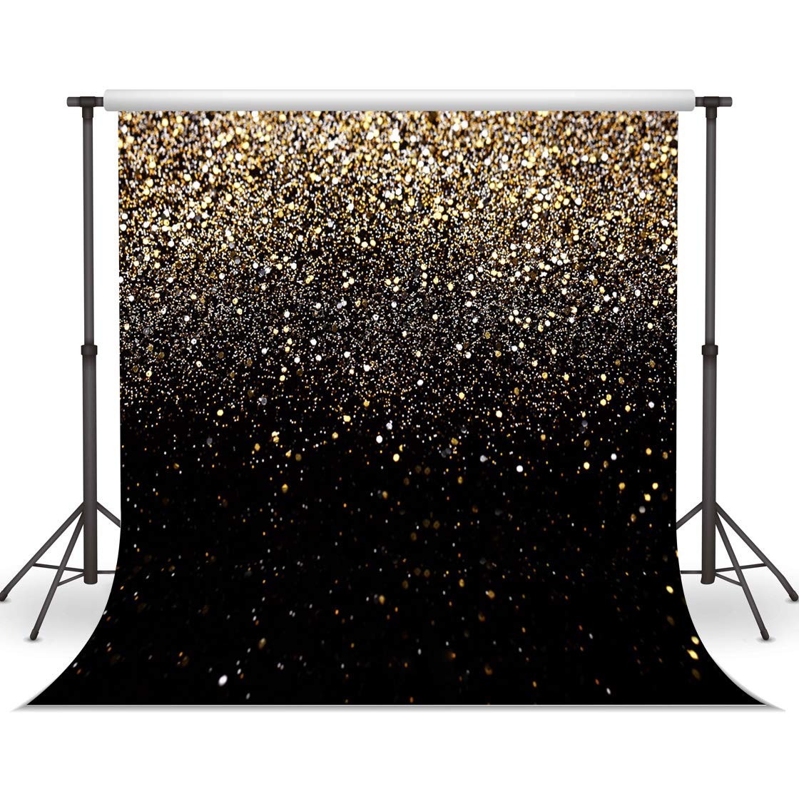 Black Gold Photography Backdrop Golden Glitter Photo Studio 8x8FT Panel