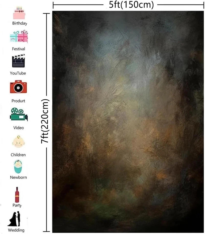 5X7Ft Mottled Portrait Photography Backdrop Abstract Rust Spots for Photoshoot