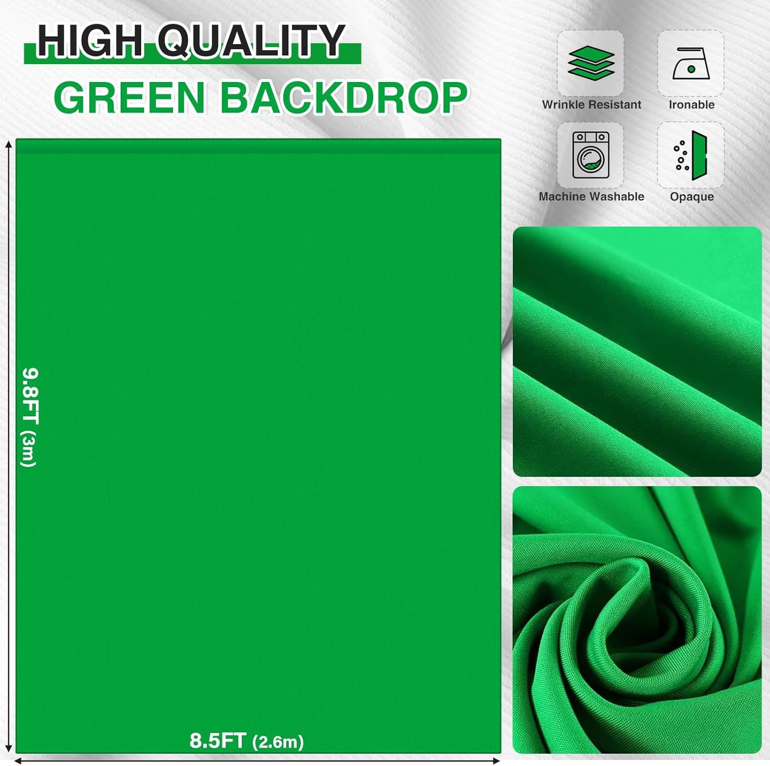 Green Screen Backdrop Stand 10 x 8.5 inch Greenscreen Background for Photography