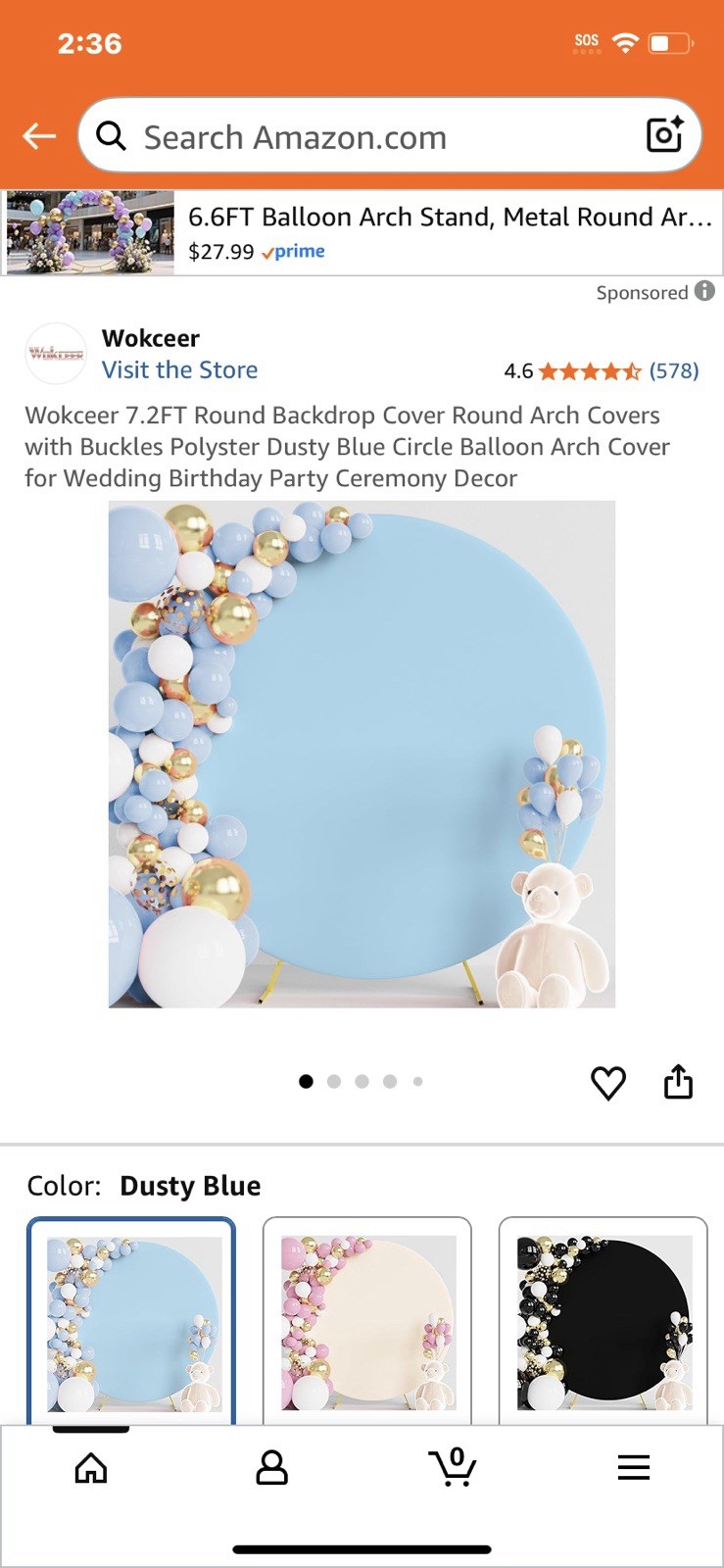 7.2 Feet Round, Backdrop, Cover Arch Cover With Buckles Circle Balloon Arch