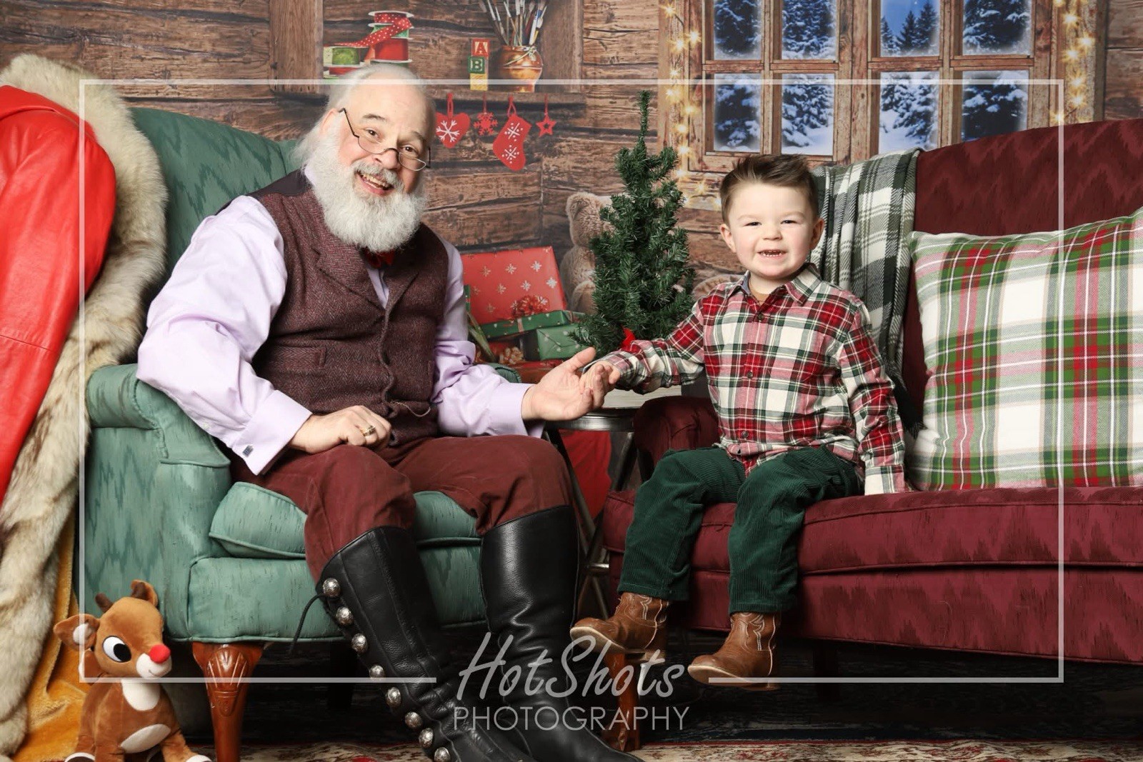 Old Saint Nick Night Backdrop Photography 10×10 Freedom cloth Christmas Cabin