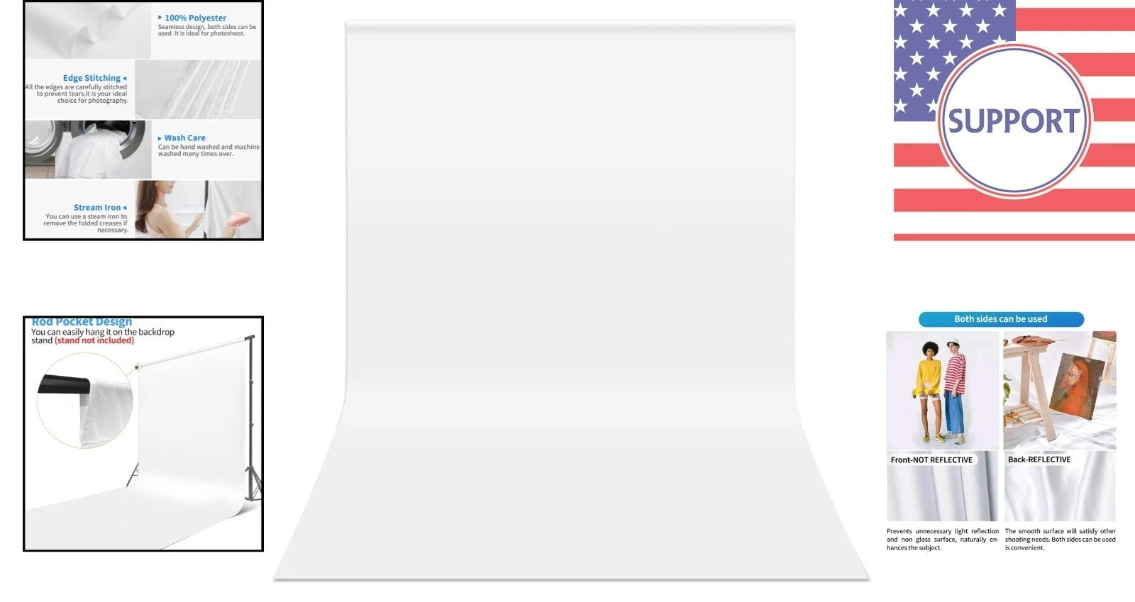 Elegant 10×12 ft White Seamless Photography Backdrop for Professional Shots