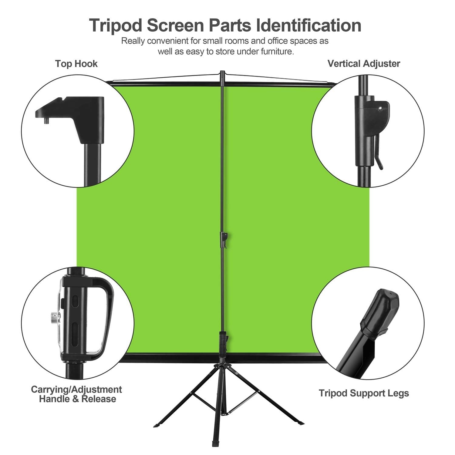 EMART 79 x 71in Green Screen Collapsible with Stand,