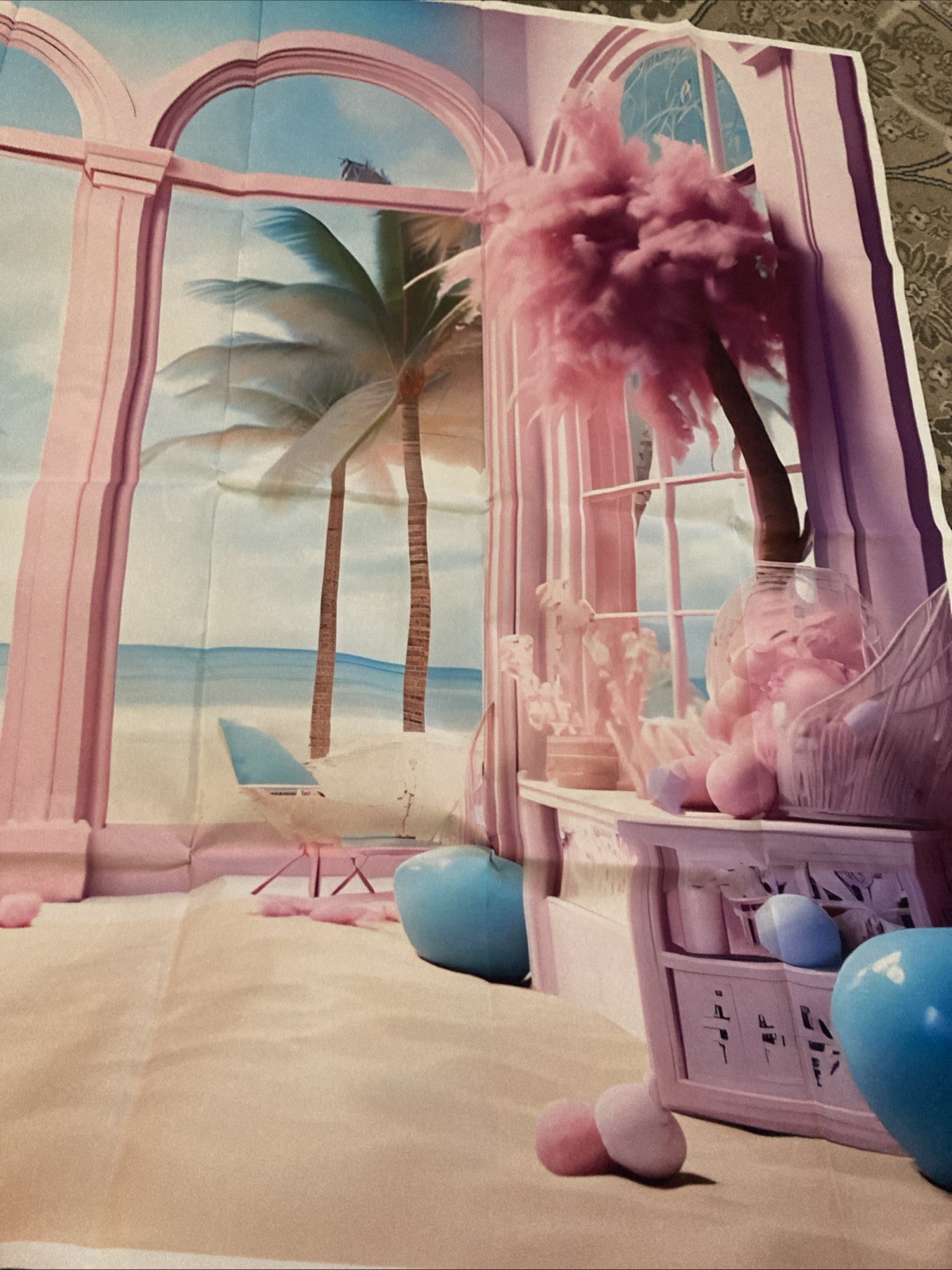 Summer Beach Backdrop Tropical Flower Palm Ocean Birthday 5×3