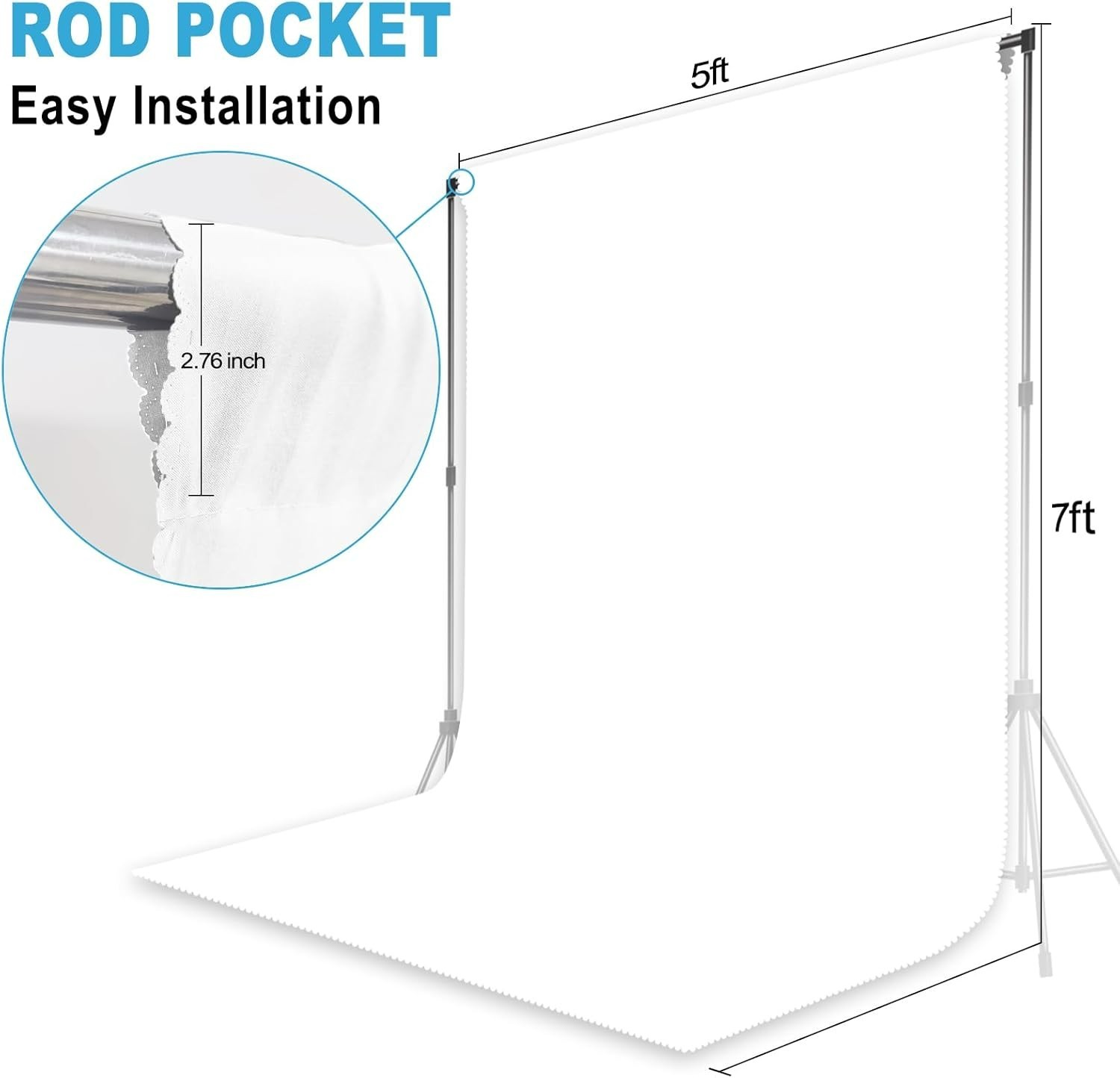 Professional White Photography Backdrop 5×7 FT – Ideal for Weddings & Events