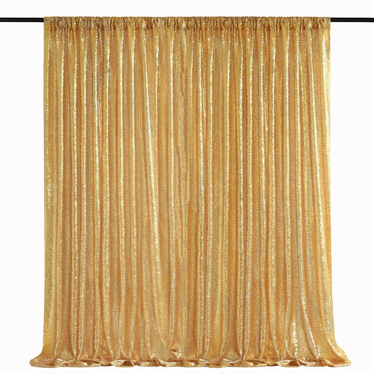 7ft x 7ft Gold Sequin Backdrop Curtain Glitter Photo Booth, Wedding Birthday