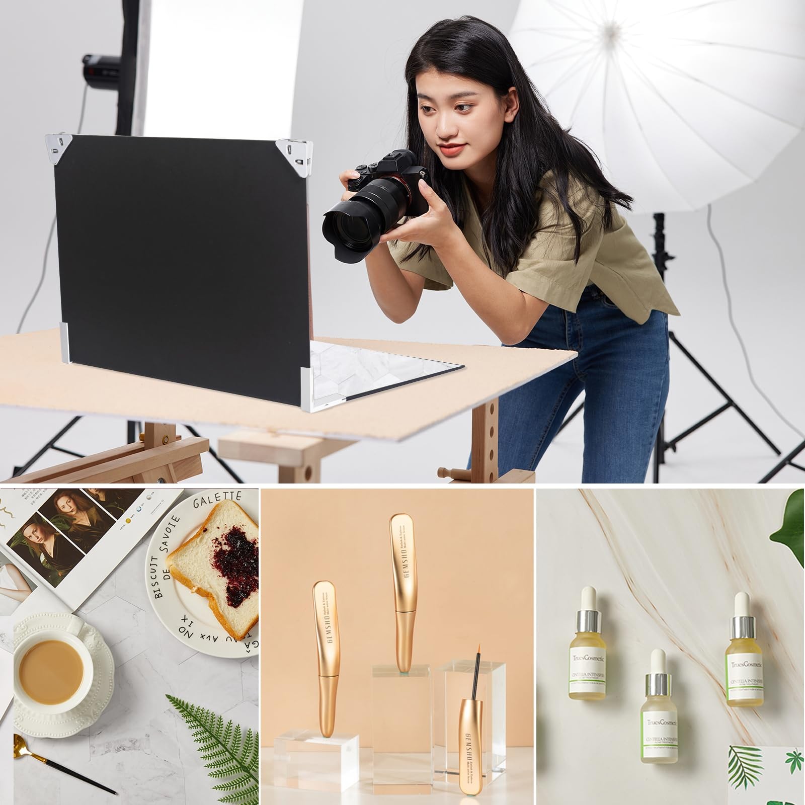 7 PCS 16.5×11.7 Inch Product Photo Backdrop DoubleSided Paper Props Kit