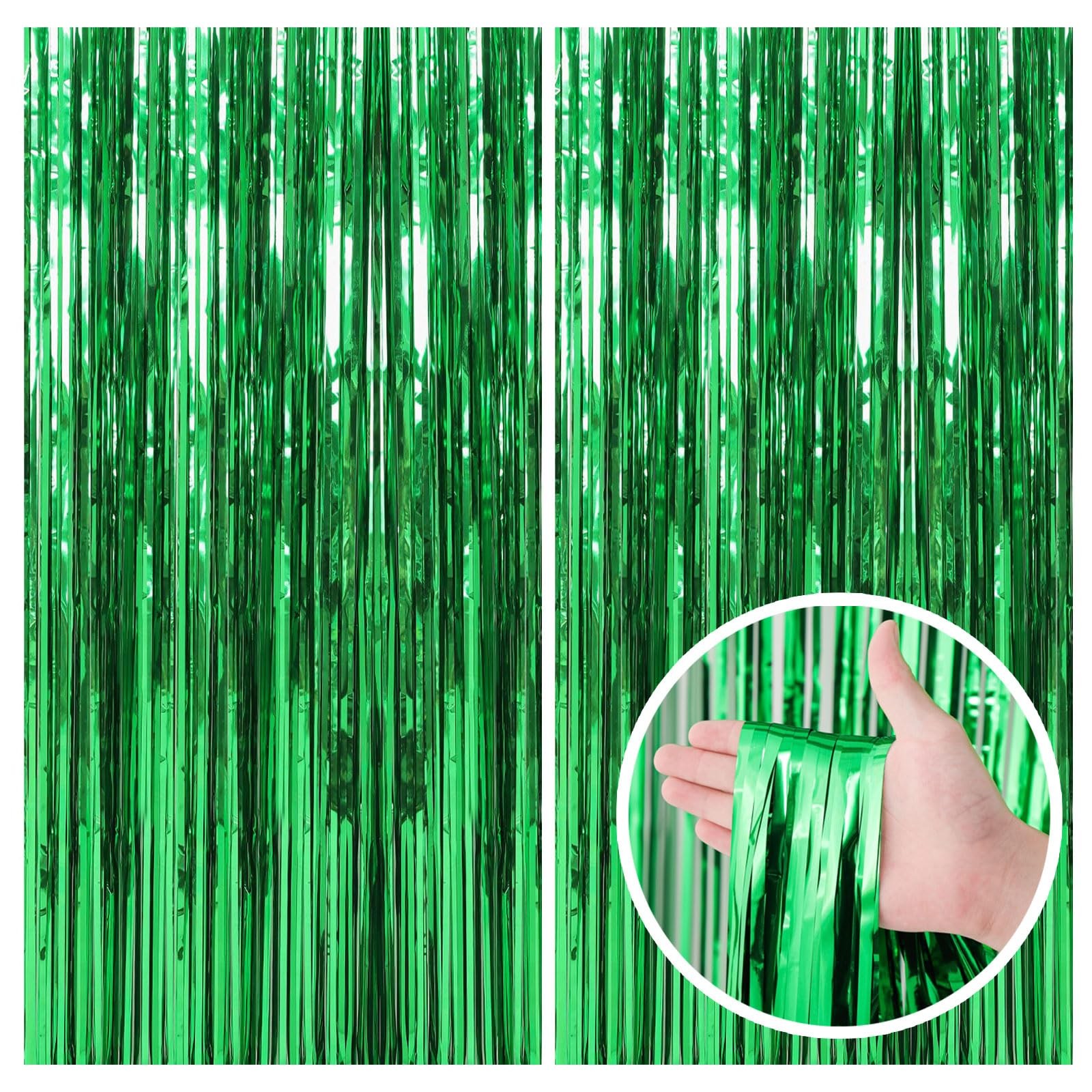 2 Pack Green Streamers Backdrop Jungle 39.4″w X 78.7″l (Pack of 2),