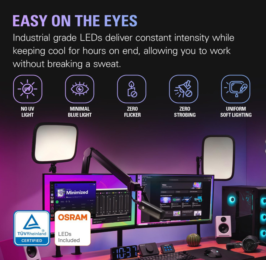 Elgato Key Light Air Professional LED Panel 1400 Lumens Podcasting Video