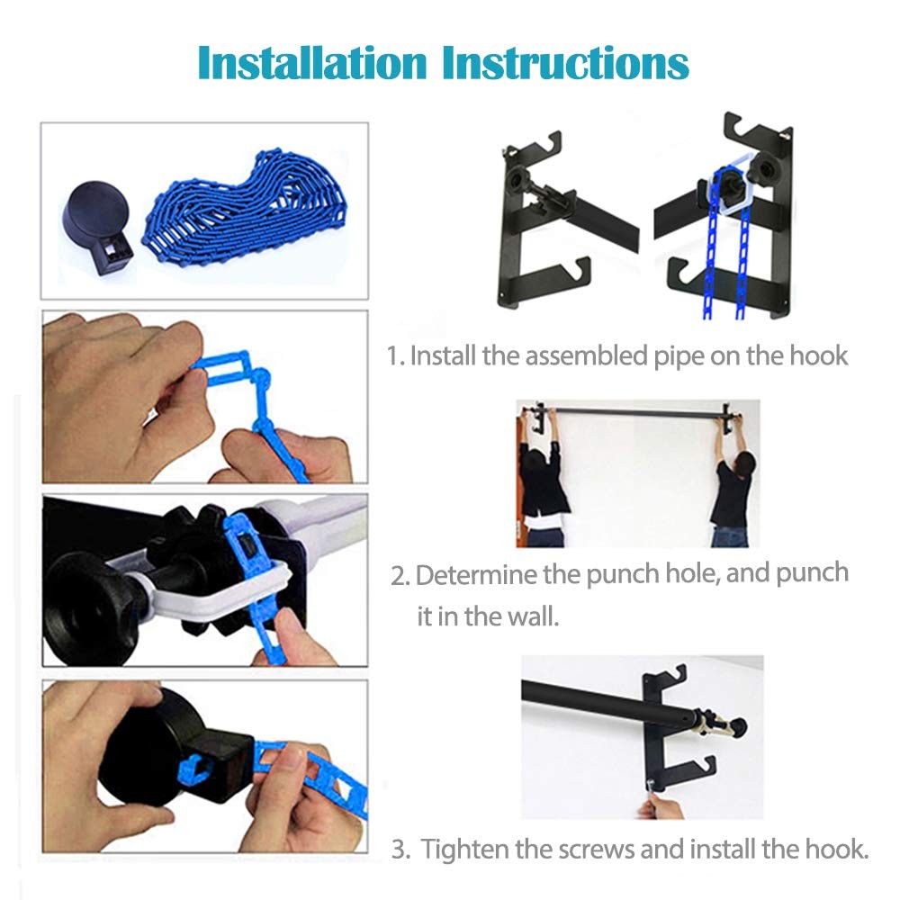 Photography Backdrop Double Roller Wall Mounting Manual Background Support Syste