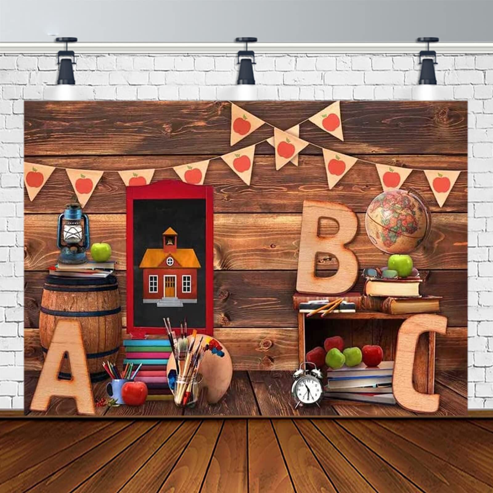 Welcome Back To School Backdrop 7x5FT Globe Pencil Classroom Online Teaching