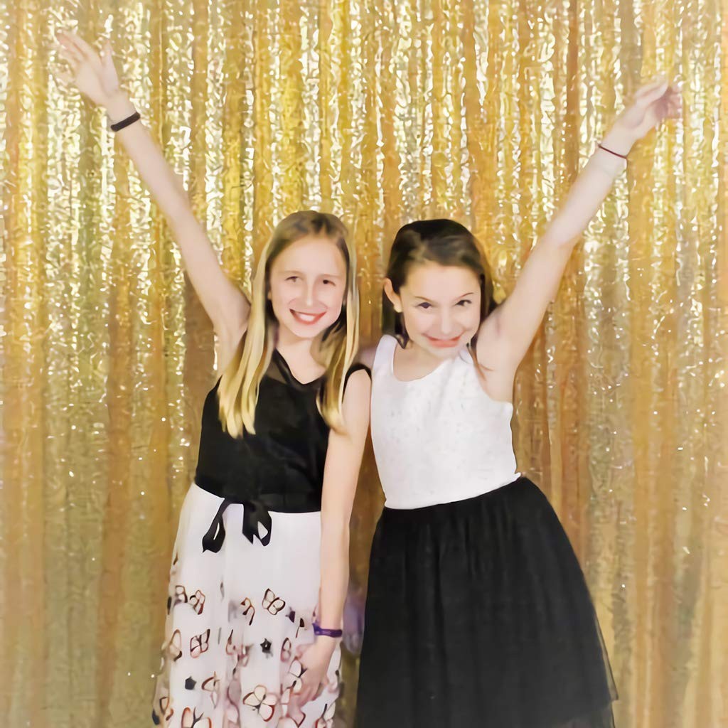 8×8 Ft New Gold Sequin Backdrop Curtain Party Festival Wedding Photography