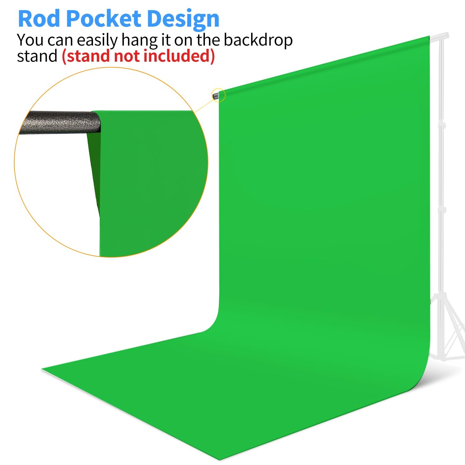 HEMMOTOP Green Screen Backdrop, 5×7 ft Photography Chroma Key ft,