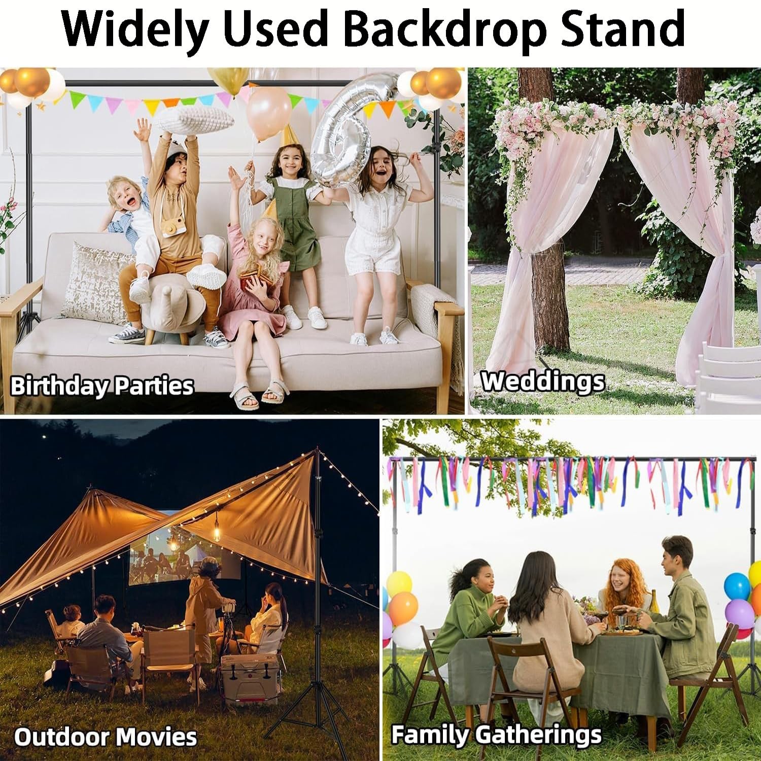 7.5x10FT Adjustable Backdrop Stand Kit – Heavy Duty Iron Photography Backgrou…