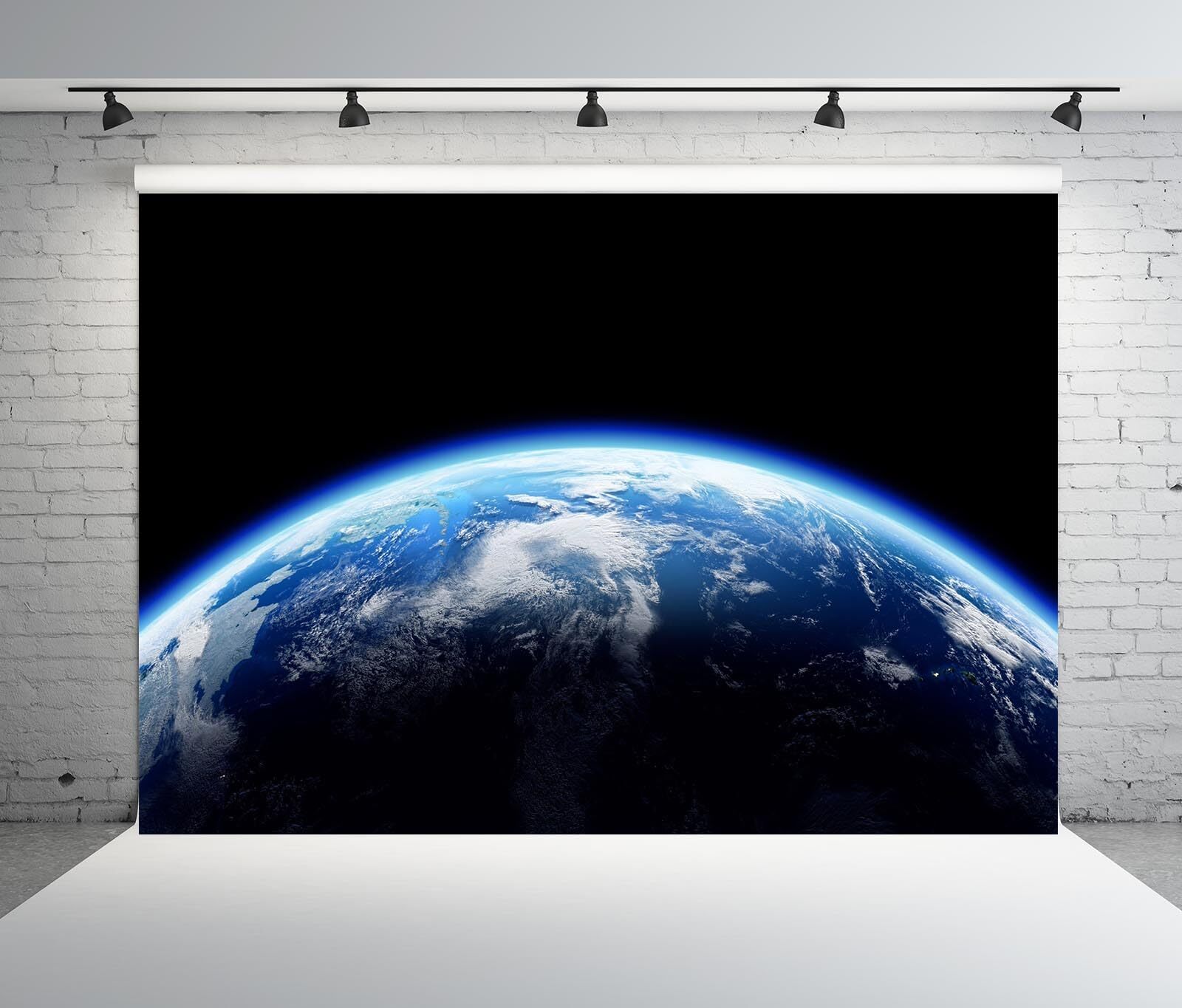 7x5ft Fabric Earth Backdrop Outer Space Universe Moon Photography Background