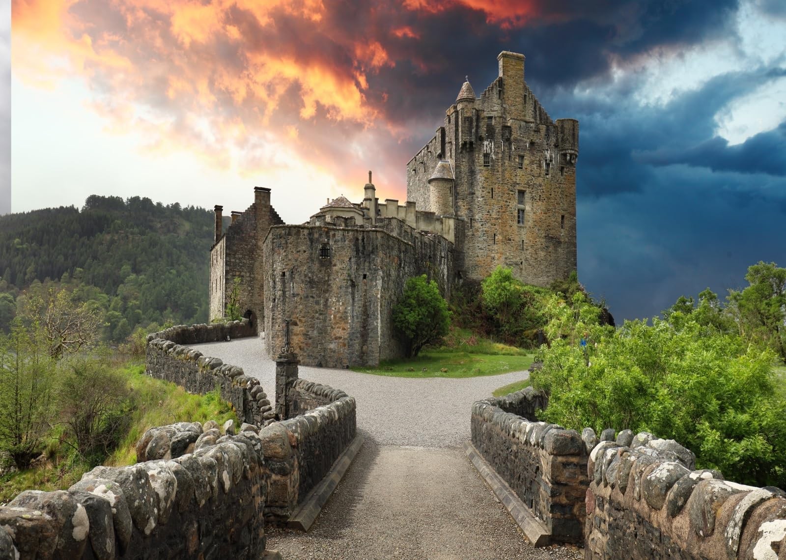 7x5ft Fabric Scotland Medieval Castle Backdrop Ancient Gothic Castle Old Ston…
