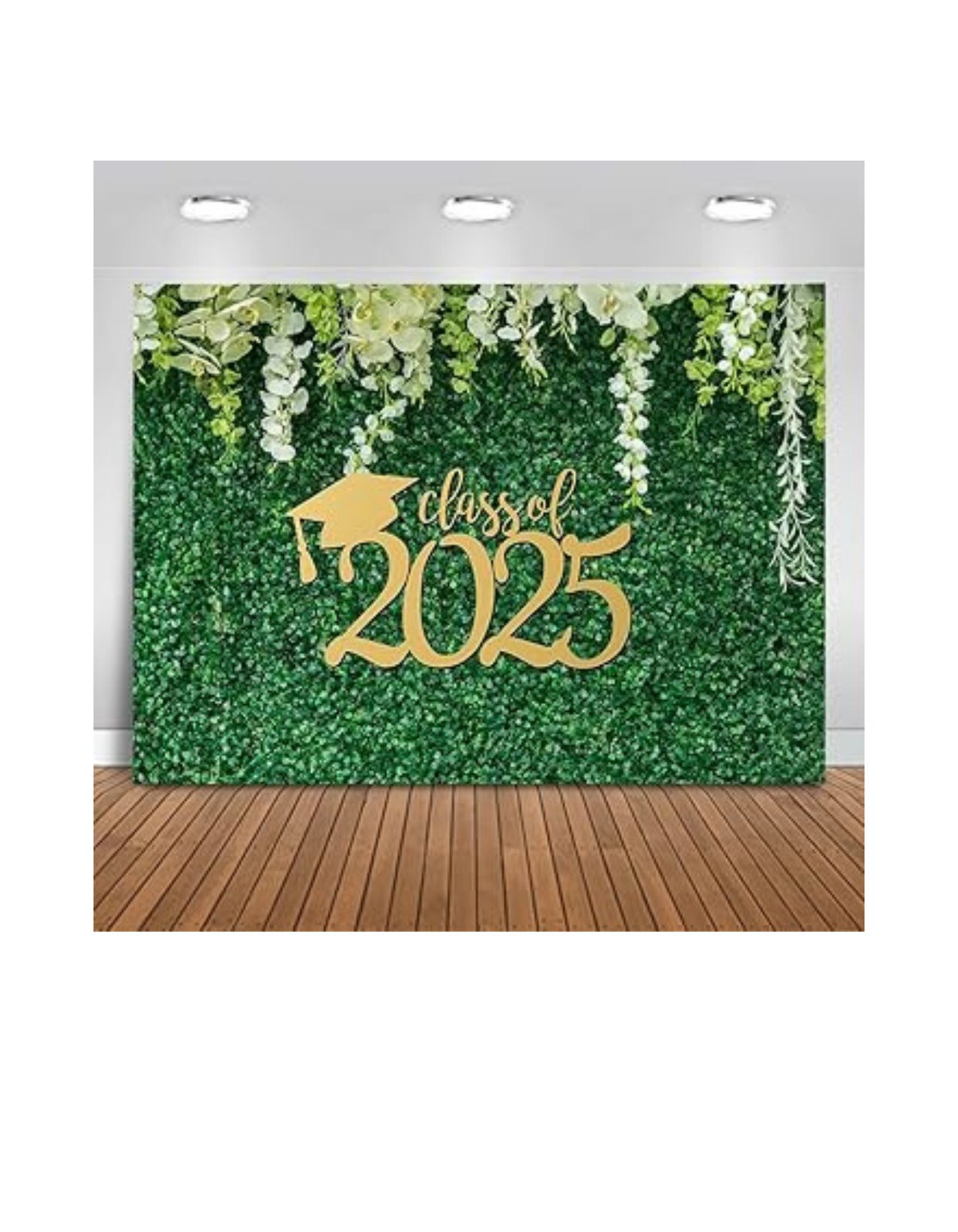 Mocsicka Class 2025 Graduation Reunion Backdrop Green Leaves Party Decor PROPS