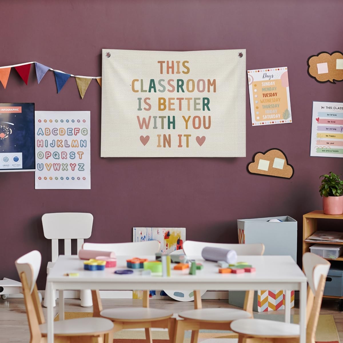 Boho Classroom Decor for Teacher, Cute Neutral Classroom Must Haves Wall Deco…