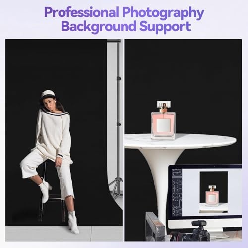 7 x 10 ft Adjustable Photo 7*10ft Backdrop Stand Black(6*9ft Backdrop)