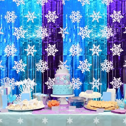 Winter Princess Birthday Party Decorations, 2 Pack Ice Birthday Party Supplies
