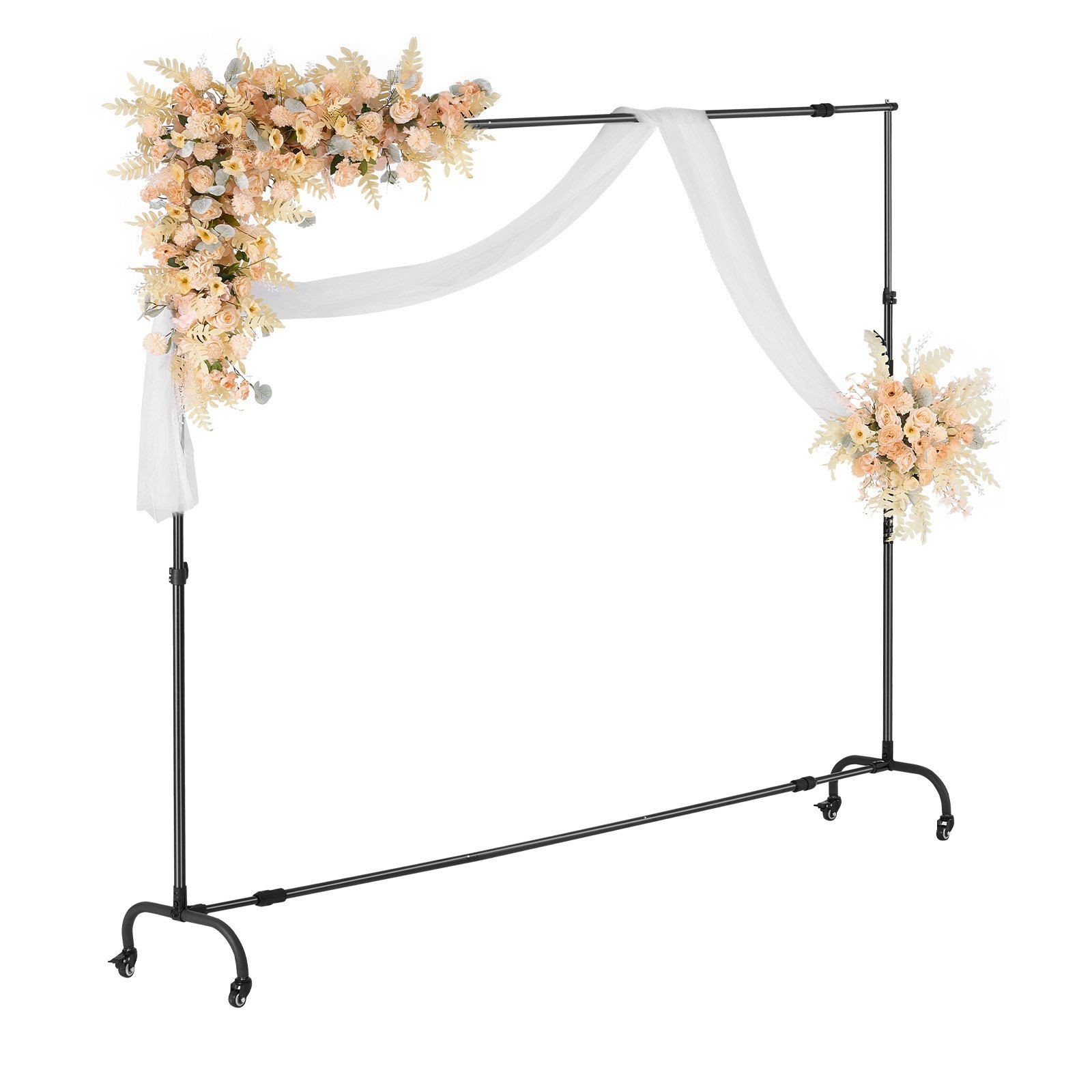 8.5x10ft Expandable Backdrop Frame 10lb Capacity Smooth Rolling Stand